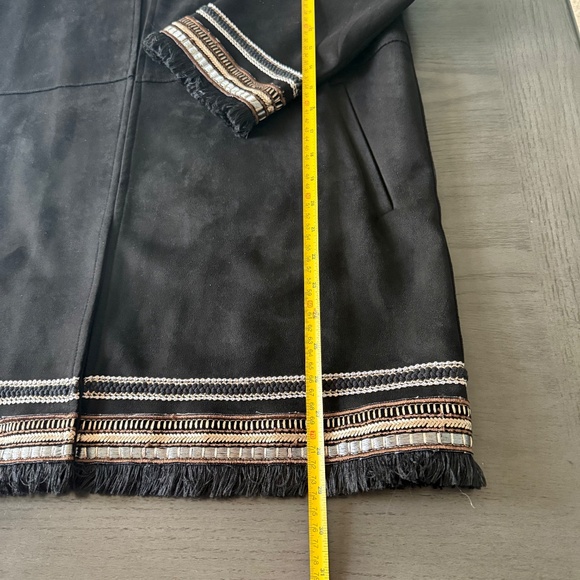 Zara Jacket Blazer‎ Beaded Detail Open Front Black Size S - Picture 8 of 8